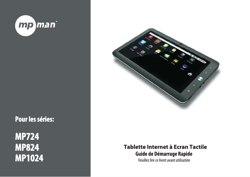 Page 1 de la notice Manuel utilisateur Mpman MP724