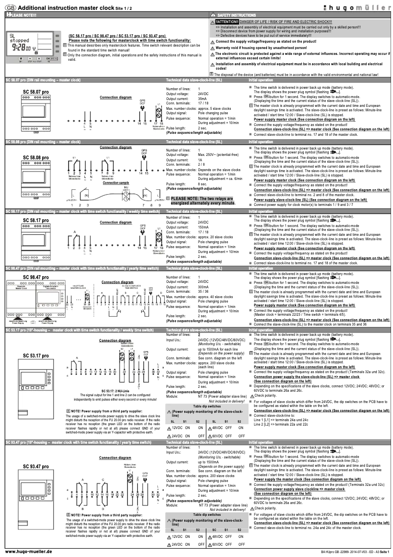 Image de la première page du manuel de l'appareil SC 58.07 pro
