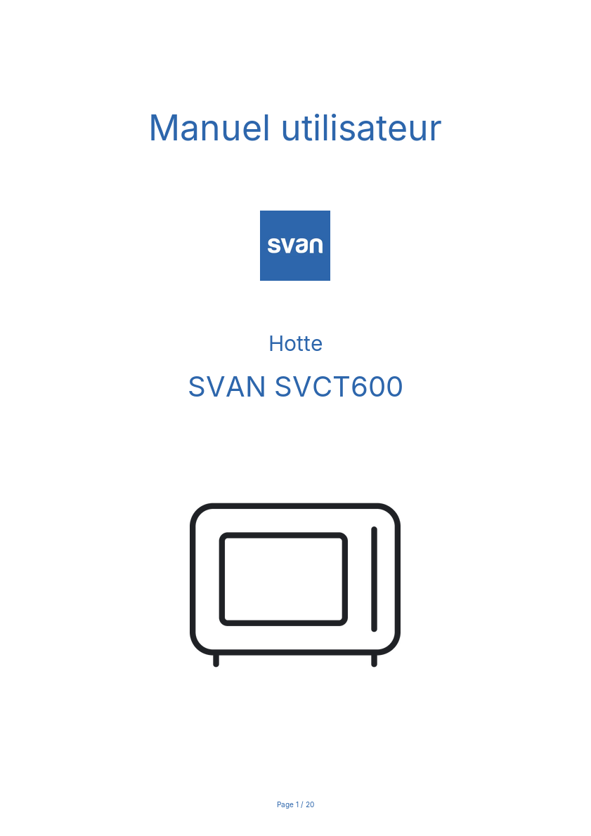 Image de la première page du manuel de l'appareil SVCT600