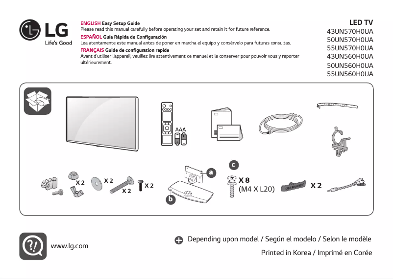 Page n°1 - Manuel utilisateur LG UN570H