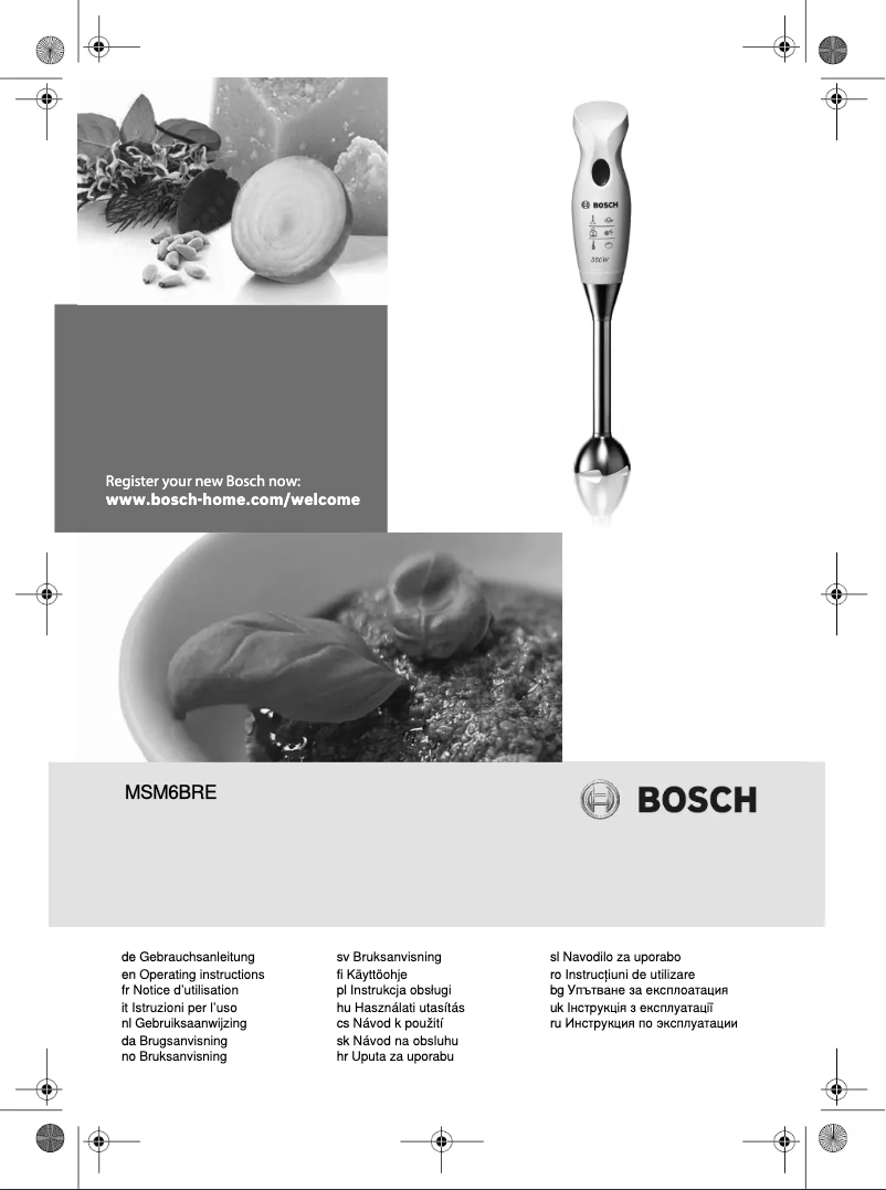 Page n°1 - Manuel utilisateur Bosch MSM6BRE