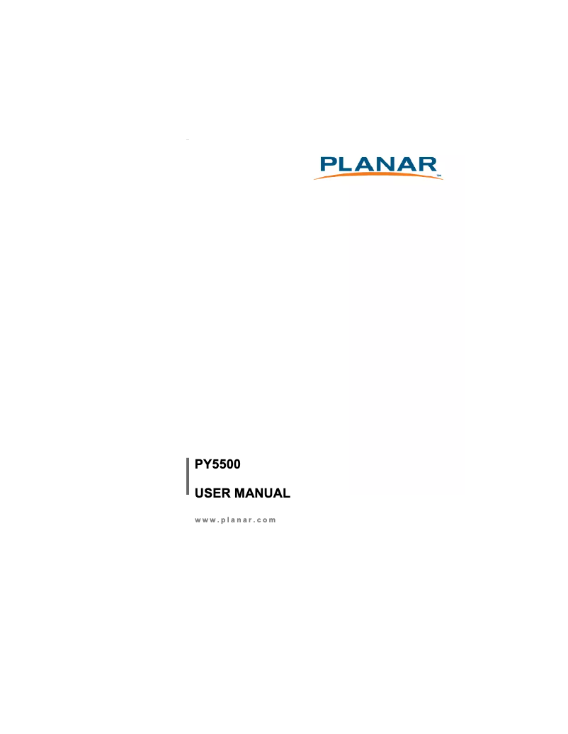 Image de la première page du manuel de l'appareil PY5500