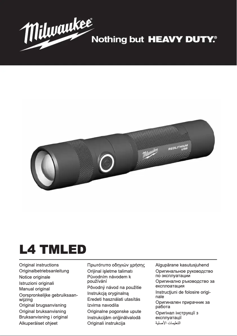 Page 1 de la notice Manuel utilisateur Milwaukee L4 TMLED