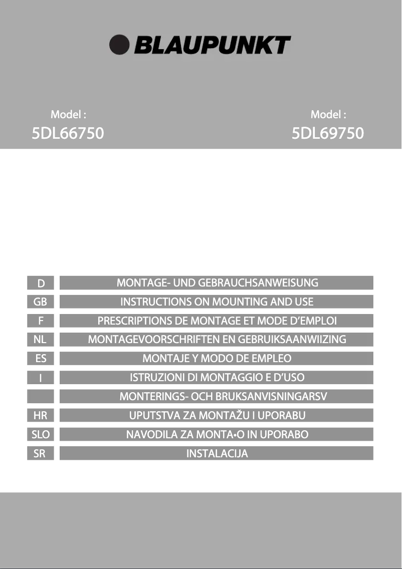Page 1 de la notice Manuel utilisateur Blaupunkt 5DL66750