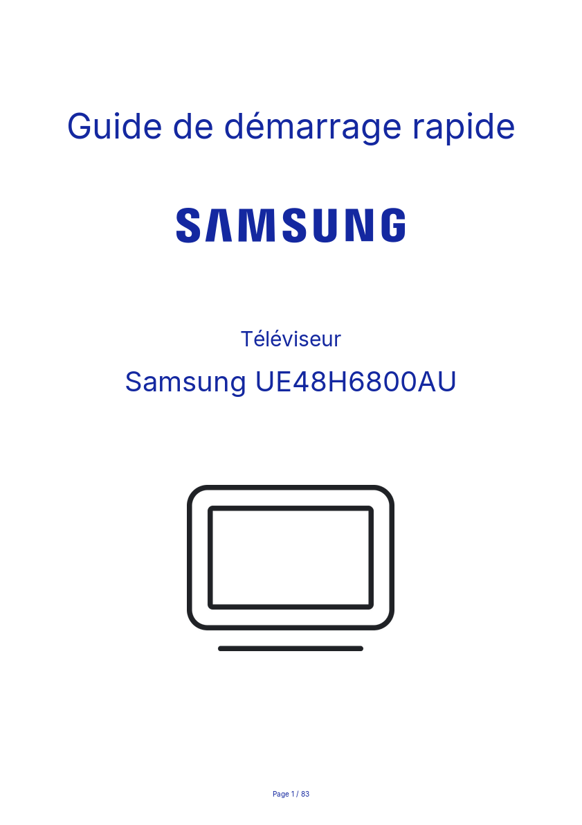 Image de la première page du manuel de l'appareil UE48H6800AU