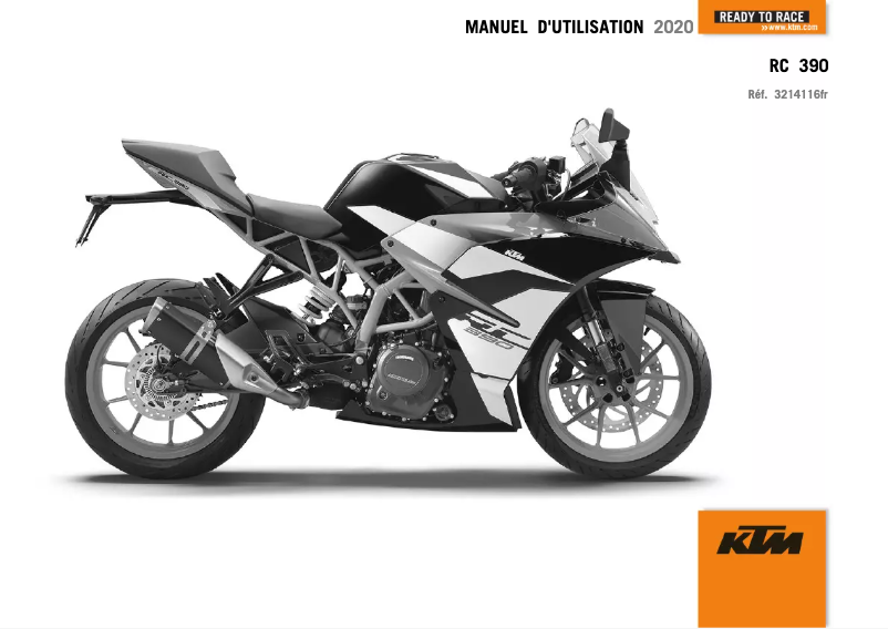 Page 1 de la notice Manuel utilisateur KTM RC 390 (2020)