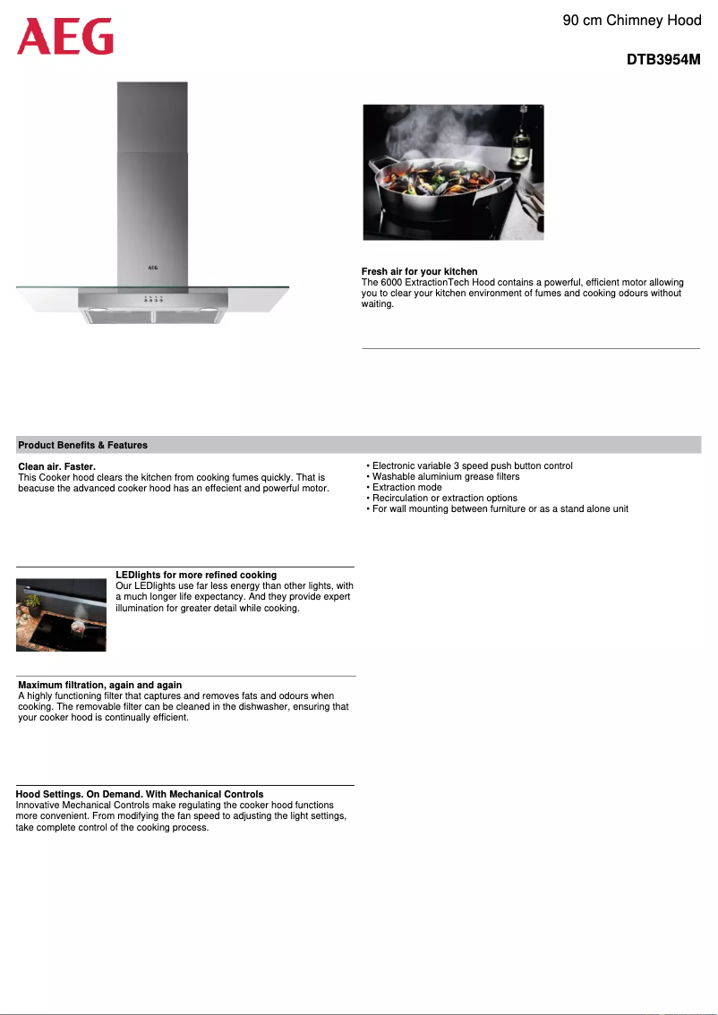 Página 1 del manual Ficha técnica AEG DTB3954M
