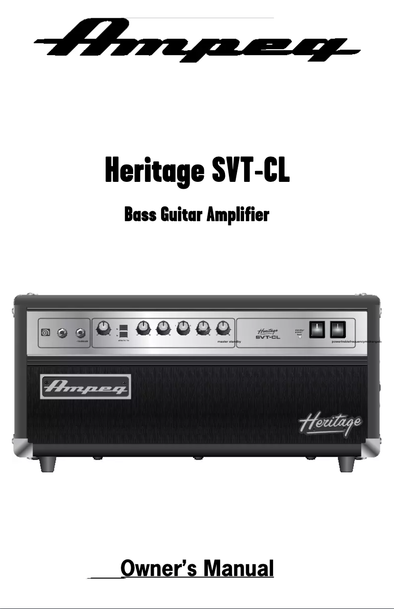 Page n°1 - Manuel utilisateur Ampeg Heritage HSVT-CL