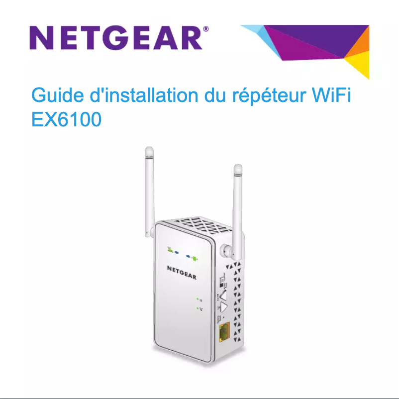 Page 1 de la notice Guide d'installation Netgear EX6100