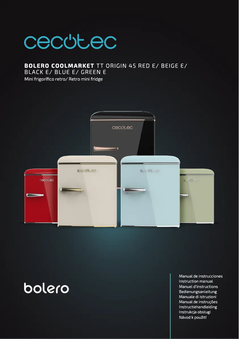 Image de la première page du manuel de l'appareil Bolero Coolmarket TT Origin 45