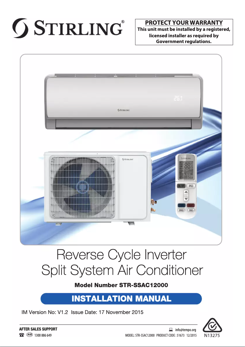 Página 1 del manual Manual de usuario Stirling STR-SSAC12000