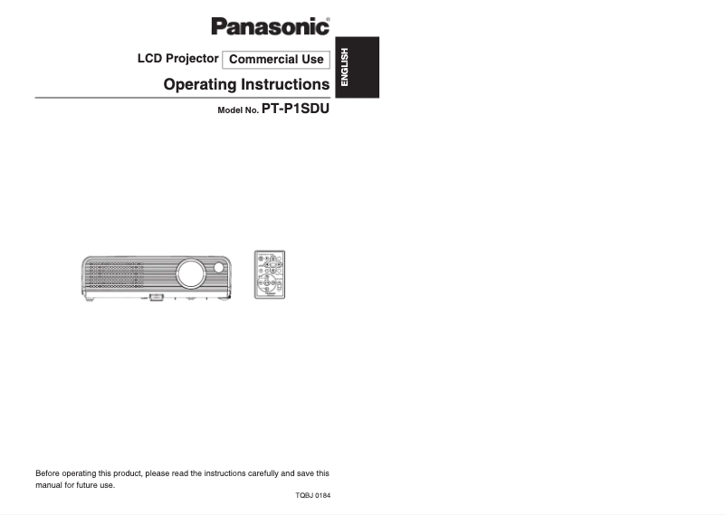 Page 1 of the manual User Manual Panasonic PT-P1SDU