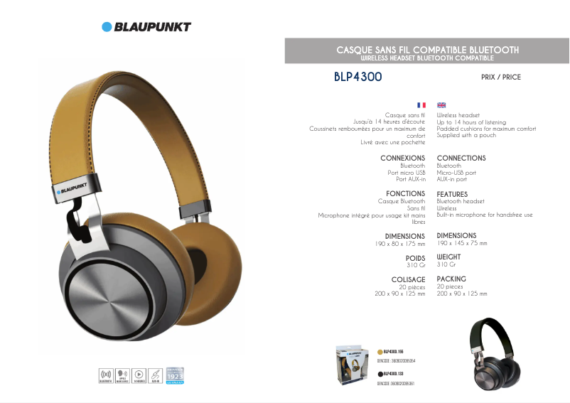 Image de la première page du manuel de l'appareil BLP4300