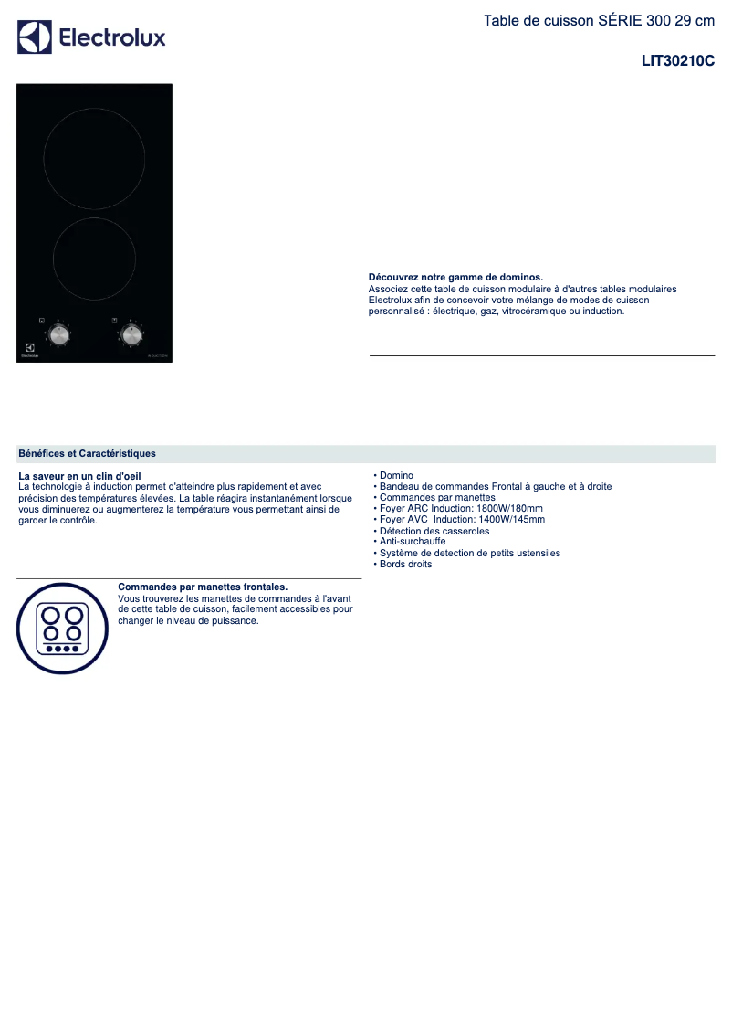 Page n°1 - Fiche technique Electrolux LIT30210C
