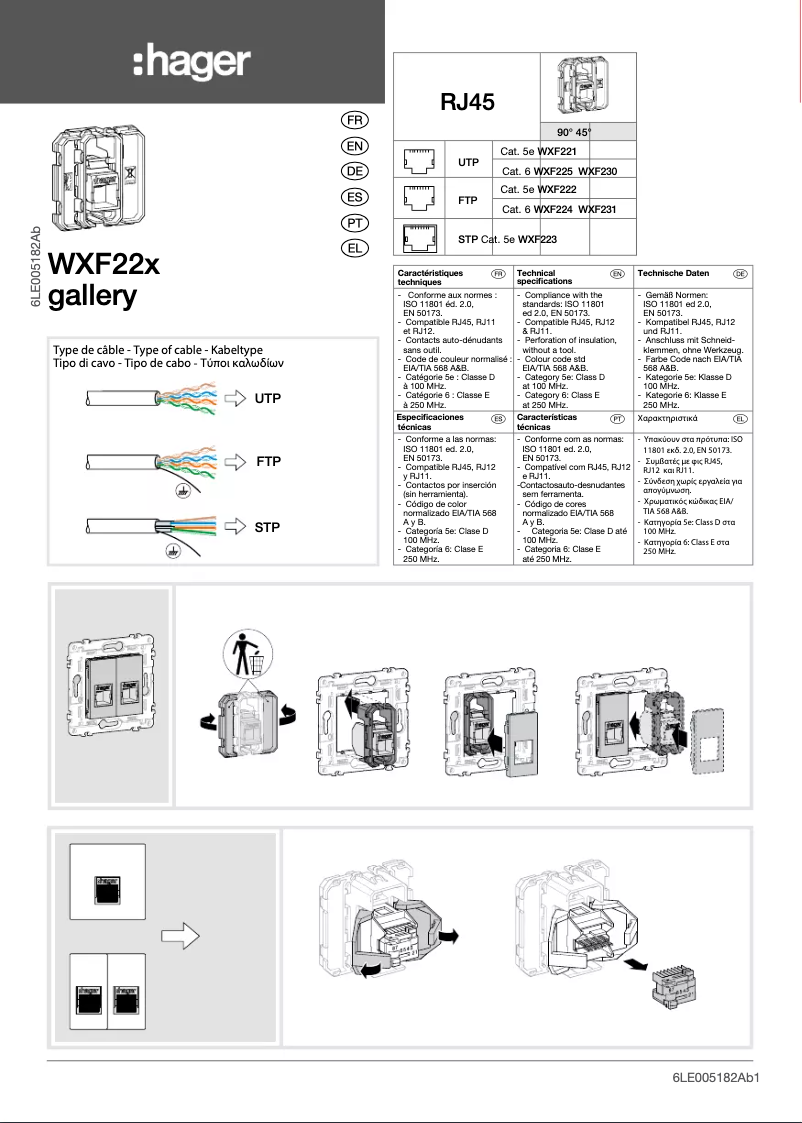 Page 1 de la notice Manuel utilisateur Hager WXF224
