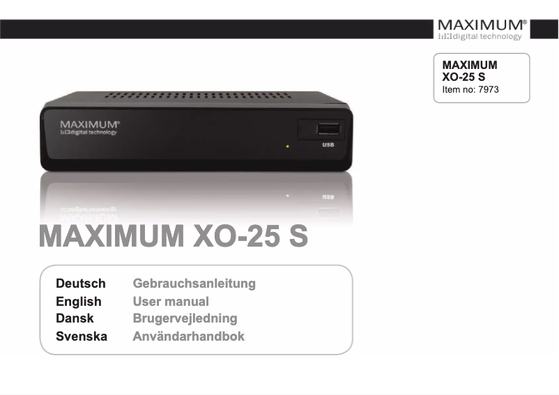 Page 1 de la notice Manuel utilisateur Maximum XO-25 S