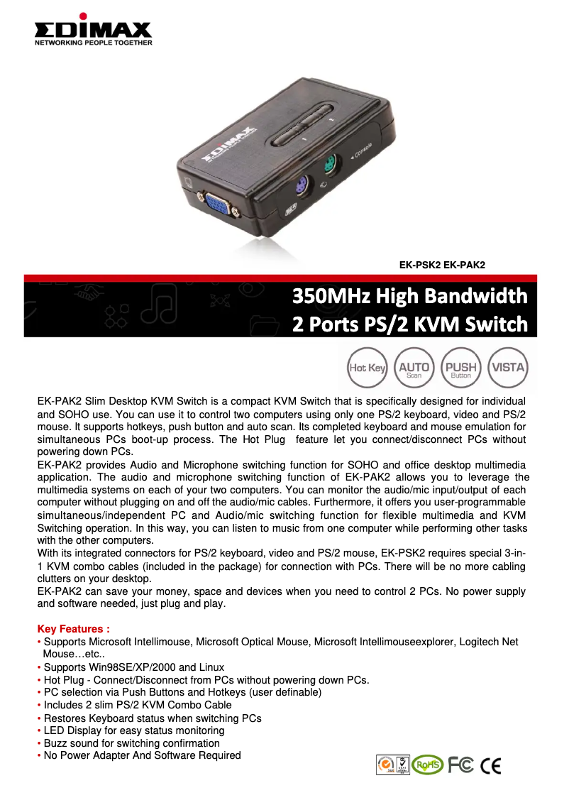 Image de la première page du manuel de l'appareil EK-PAK2