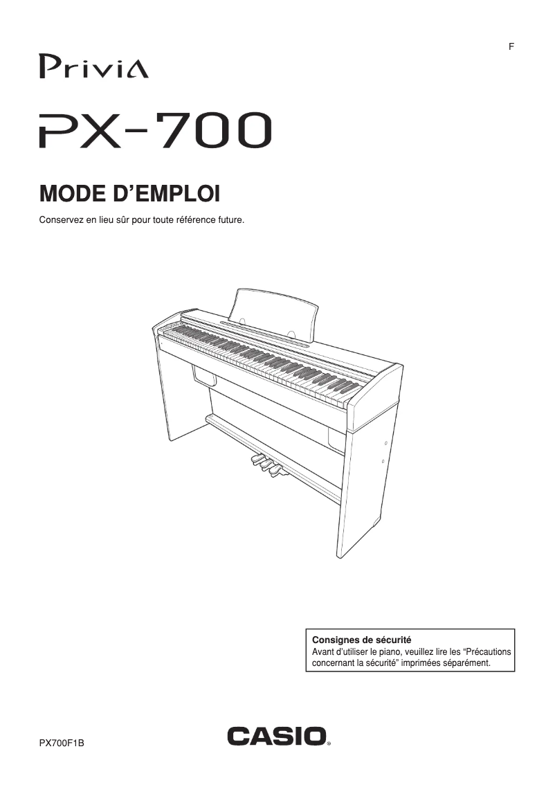Image de la première page du manuel de l'appareil PX-700
