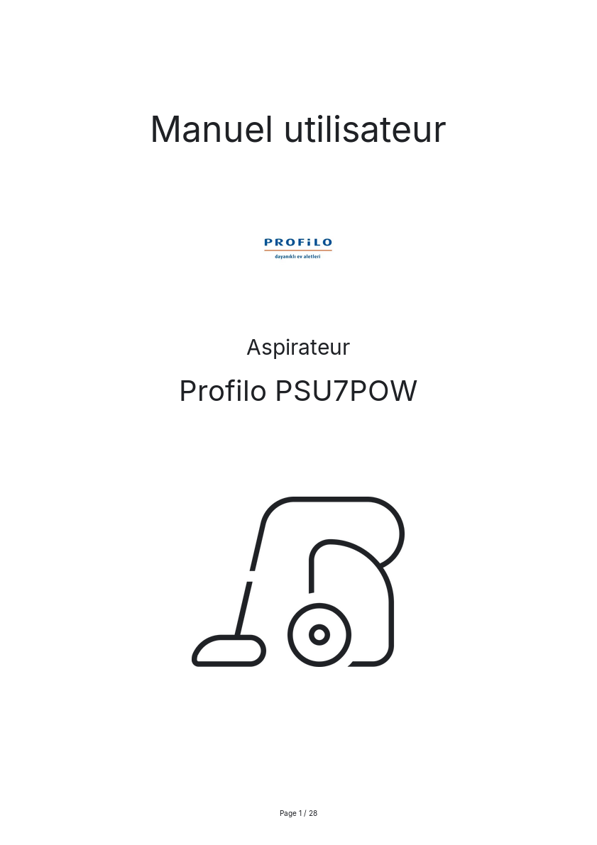 Image de la première page du manuel de l'appareil PSU7POW