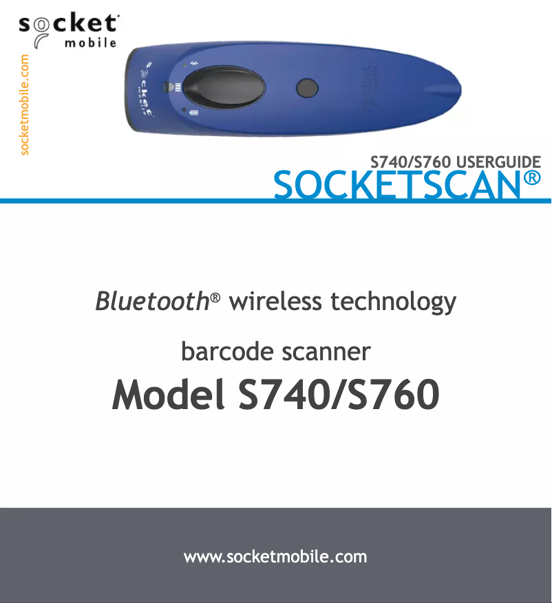Page 1 de la notice Manuel utilisateur Socket Mobile SocketScan S740