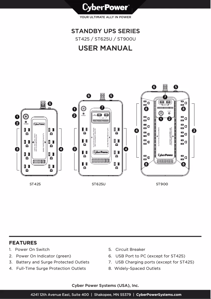 Page n°1 - Manuel utilisateur CyberPower ST425