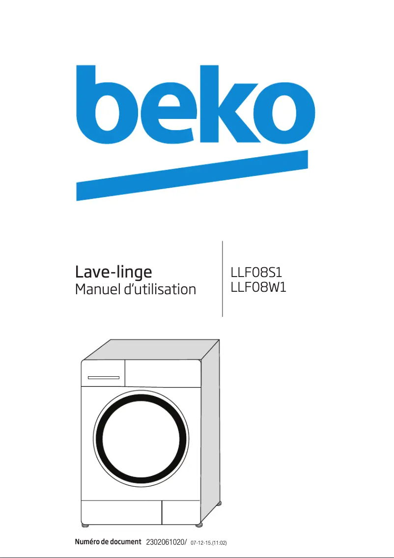 Page 1 de la notice Manuel utilisateur Beko LLF 08S1