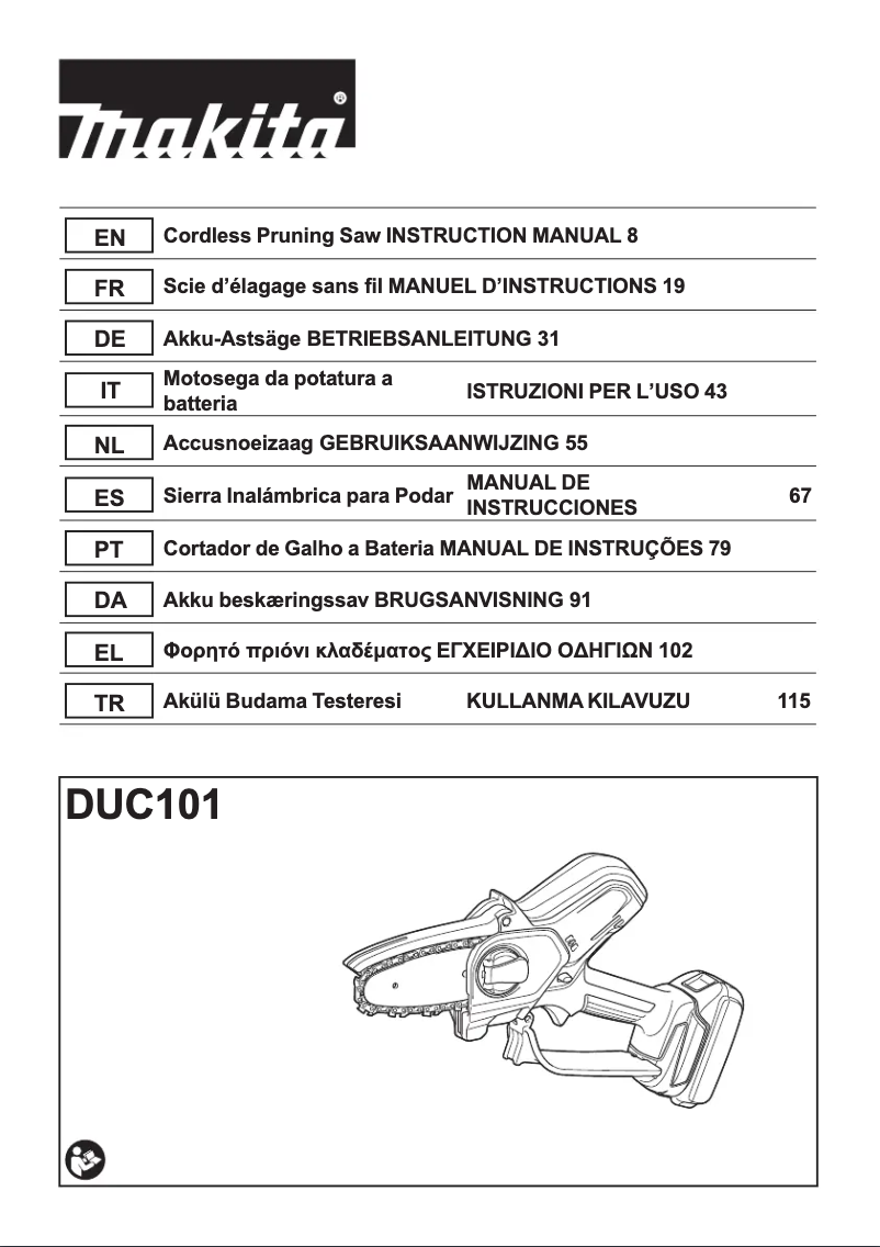 Page 1 de la notice Manuel utilisateur Makita DUC101
