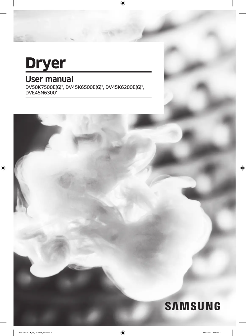 Image de la première page du manuel de l'appareil DV50K7500EV