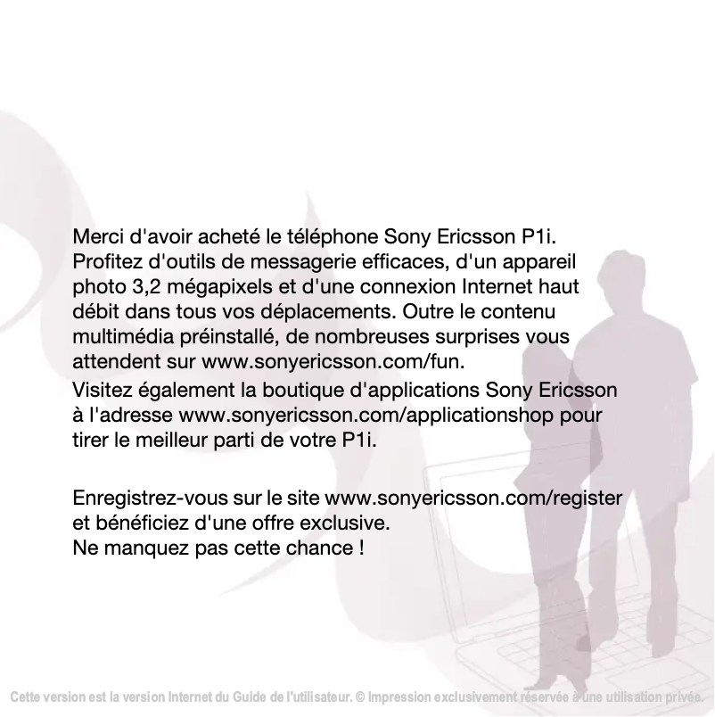 Página 1 del manual Manual de usuario Sony Ericsson P1i