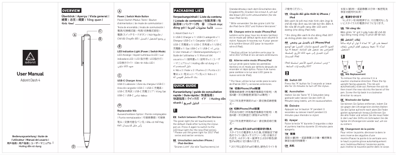 Page 1 de la notice Manuel utilisateur Adonit Dash 4