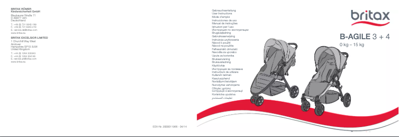 Page 1 de la notice Manuel utilisateur Britax B-Agile 3