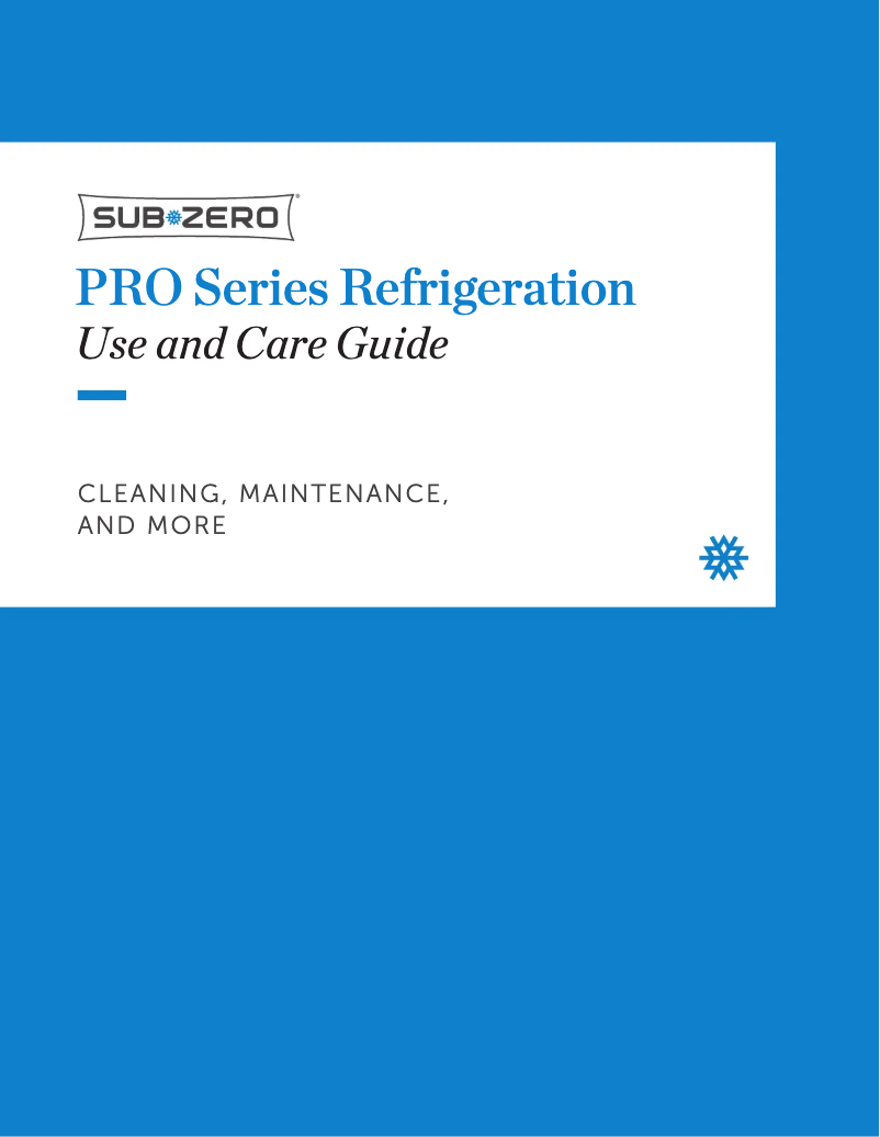 Page 1 de la notice Manuel utilisateur Sub-Zero PRO3650G/RH