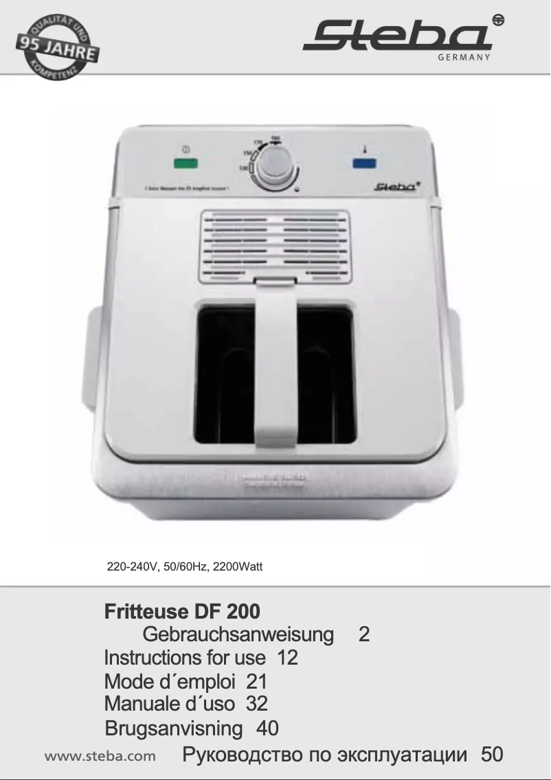 Page 1 de la notice Manuel utilisateur Steba DF 200