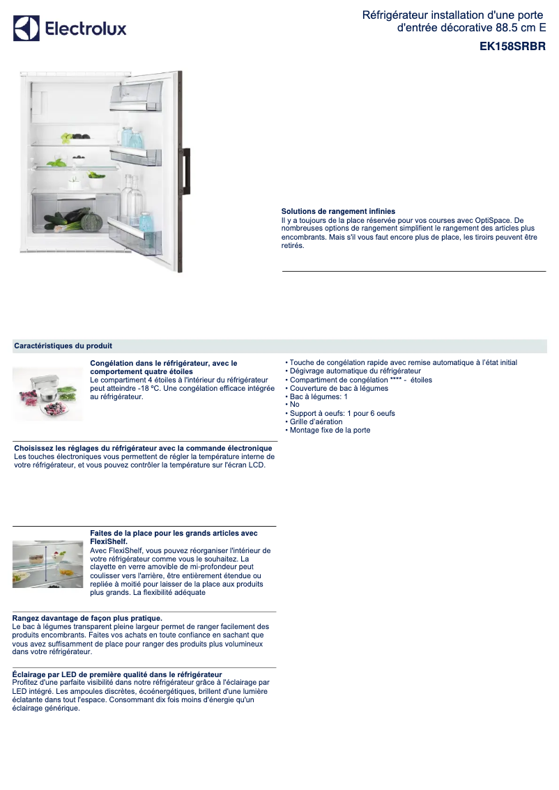 Page n°1 - Fiche technique Electrolux EK158SRBR