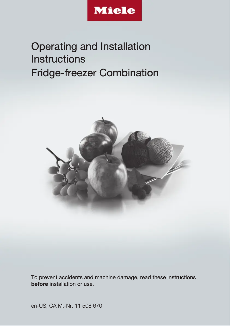 Page 1 de la notice Instructions / montage Miele KF 2902 Vi