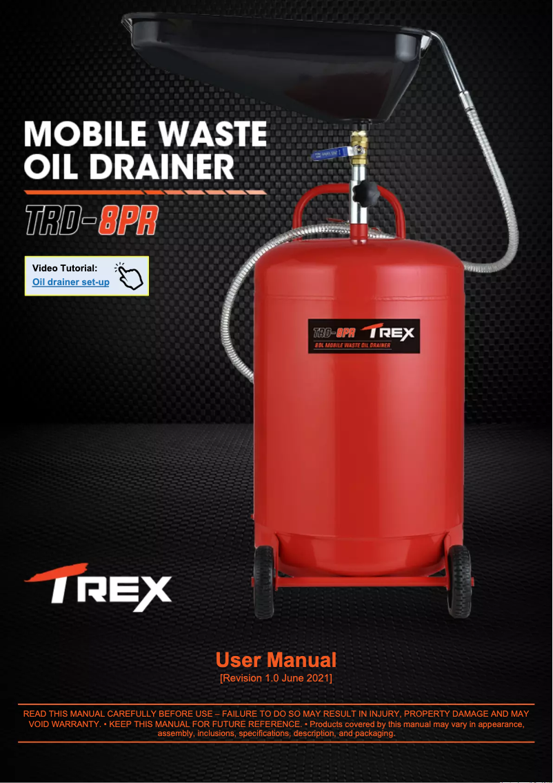 Page 1 de la notice Manuel utilisateur T-Rex TRD-8PR