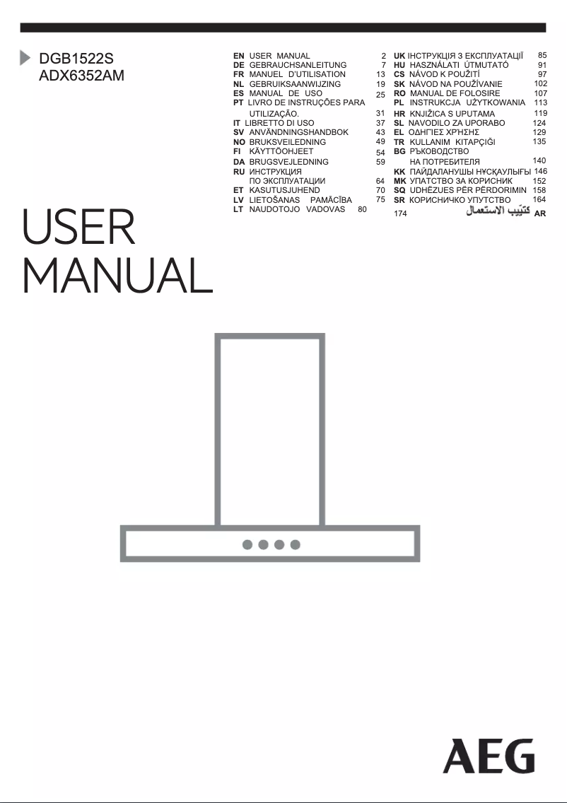Page n°1 - Manuel utilisateur AEG DGB1522S