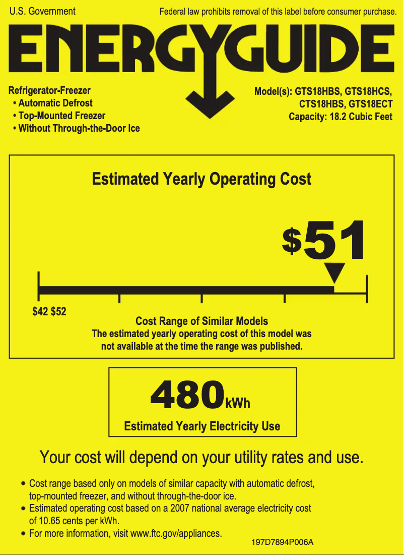 Image de la première page du manuel de l'appareil GTS18HBSWW