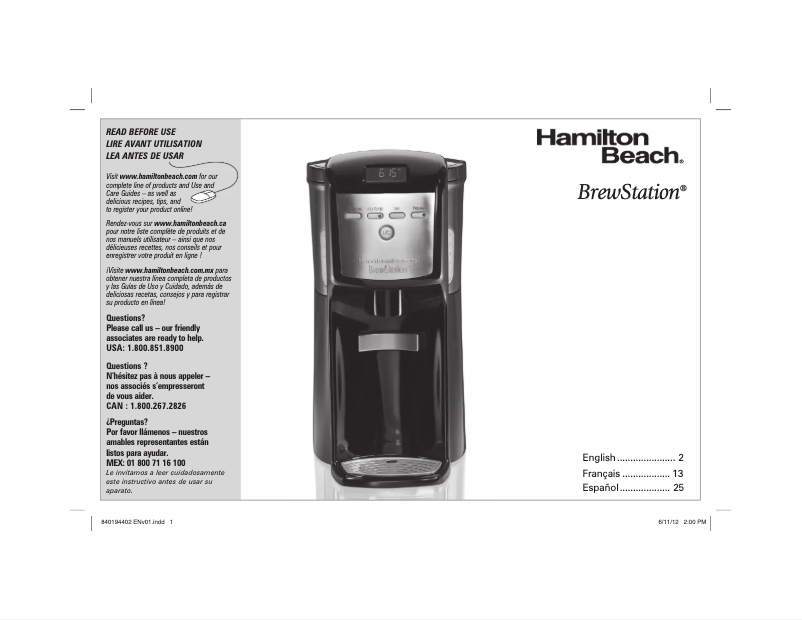 Image de la première page du manuel de l'appareil 47701