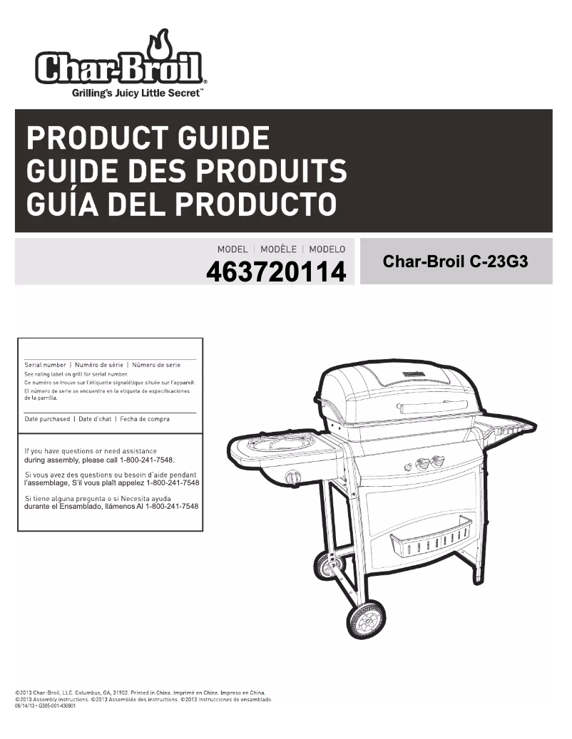 Página 1 del manual Manual de usuario Char-Broil 463720114