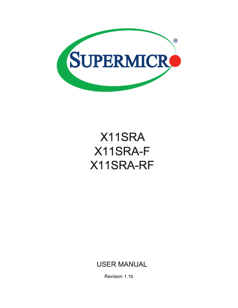 Page n°1 - Manuel utilisateur Supermicro X11SRA-F
