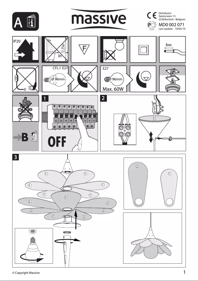 Page 1 de la notice Manuel utilisateur Massive Kico 40356/20/10