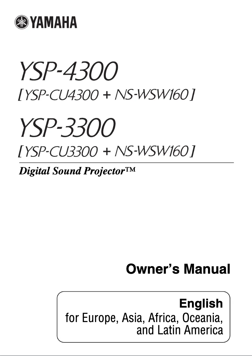 Page 1 de la notice Manuel utilisateur Yamaha YSP-3300