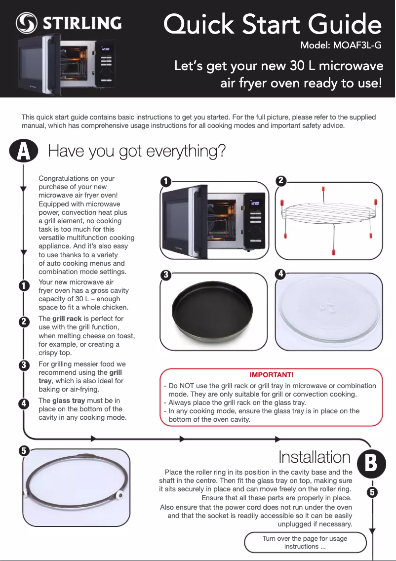 Image de la première page du manuel de l'appareil MOAF3L-G