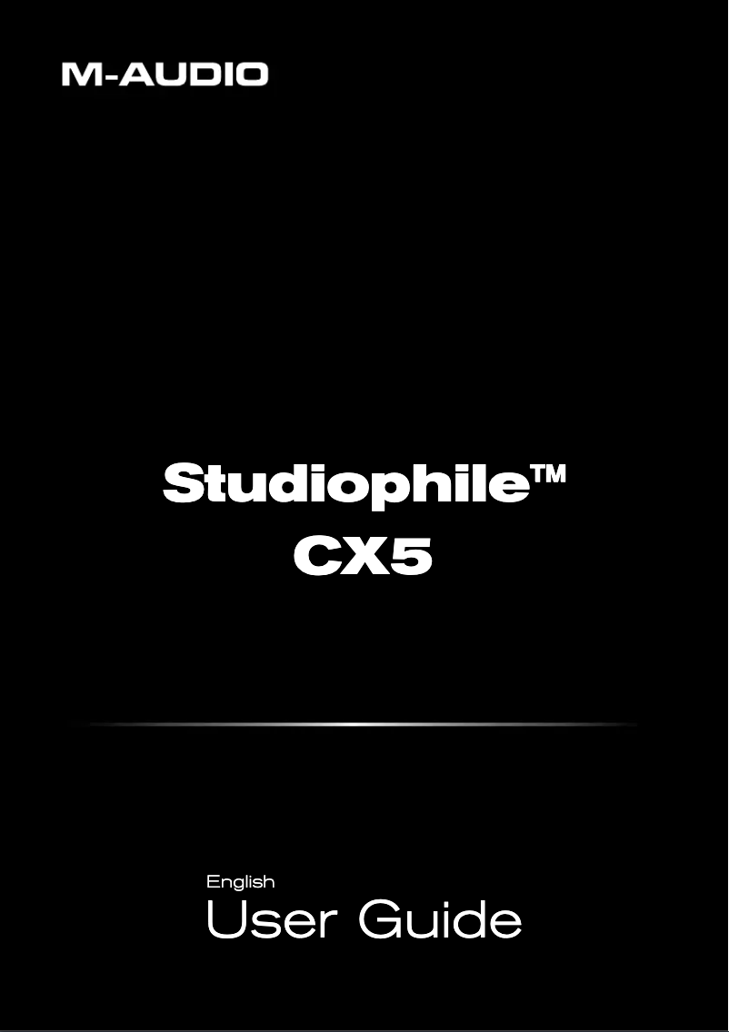 Page 1 de la notice Manuel utilisateur M-Audio Studiophile CX5
