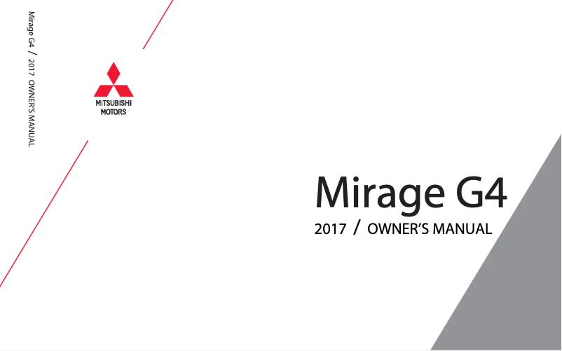 Page 1 of the manual User Manual Mitsubishi Mirage G4 (2017)