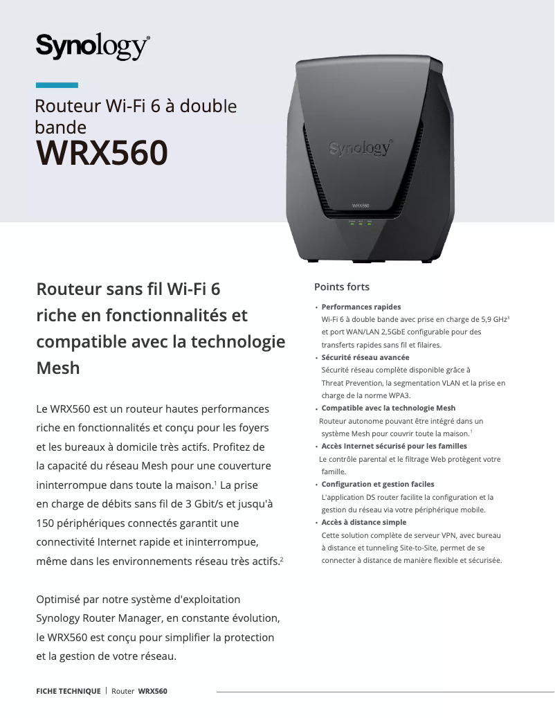Image de la première page du manuel de l'appareil WRX 560