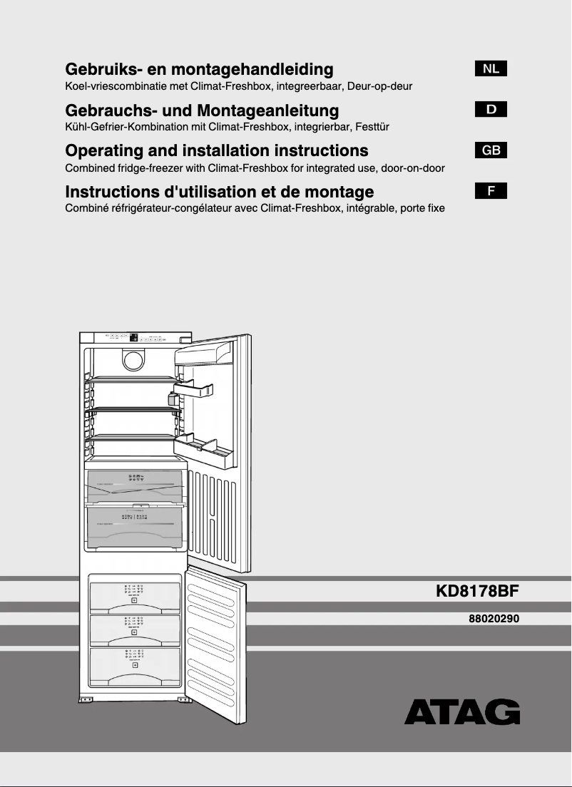 Page n°1 - Manuel utilisateur Atag KD8178BF