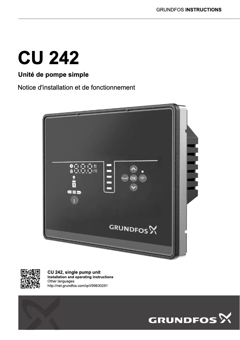 Page n°1 - Manuel utilisateur Grundfos CU 242