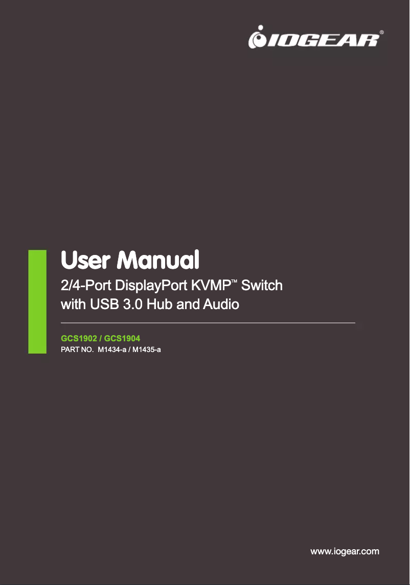 Page n°1 - Manuel utilisateur iogear GCS1904